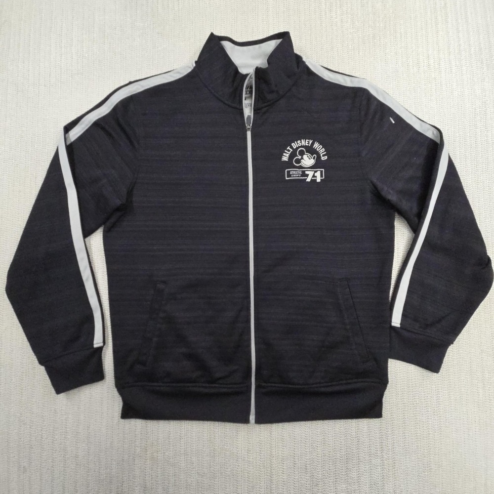 Disney Parks Track Jacket Mens Medium Gray Mickey Mouse Walt Disney World